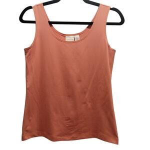 Chico's Size Small (0) Peach Orange Scoop Neck Sleeveless Nylon Spandex Tank Top
